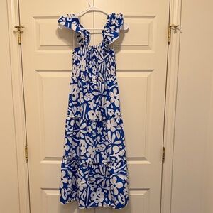 Sugarlips Blue and White Floral Tiered Sundress